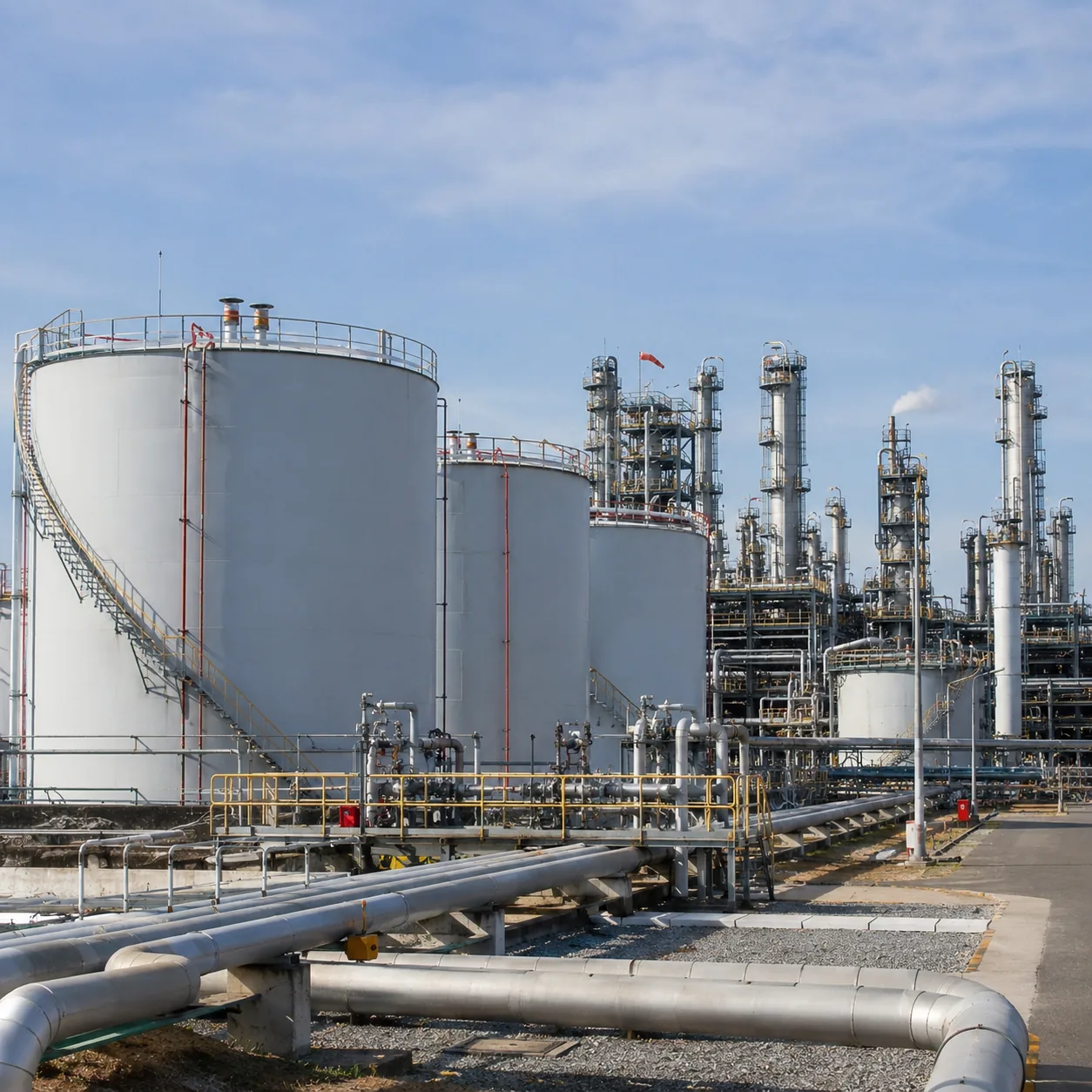 MetLar protective coating on storage tanks at a chemical processing plant