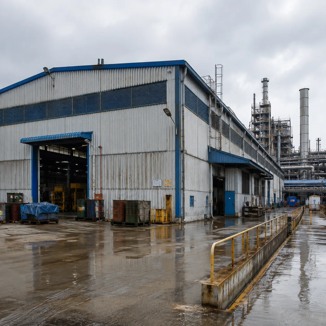 MetLar coating protecting warehouse and factory steelwork in a high-corrosion environment